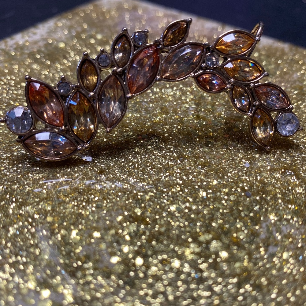 Betsey Johnson Bronze/ Gold Mixed Crystal Ear Cuff